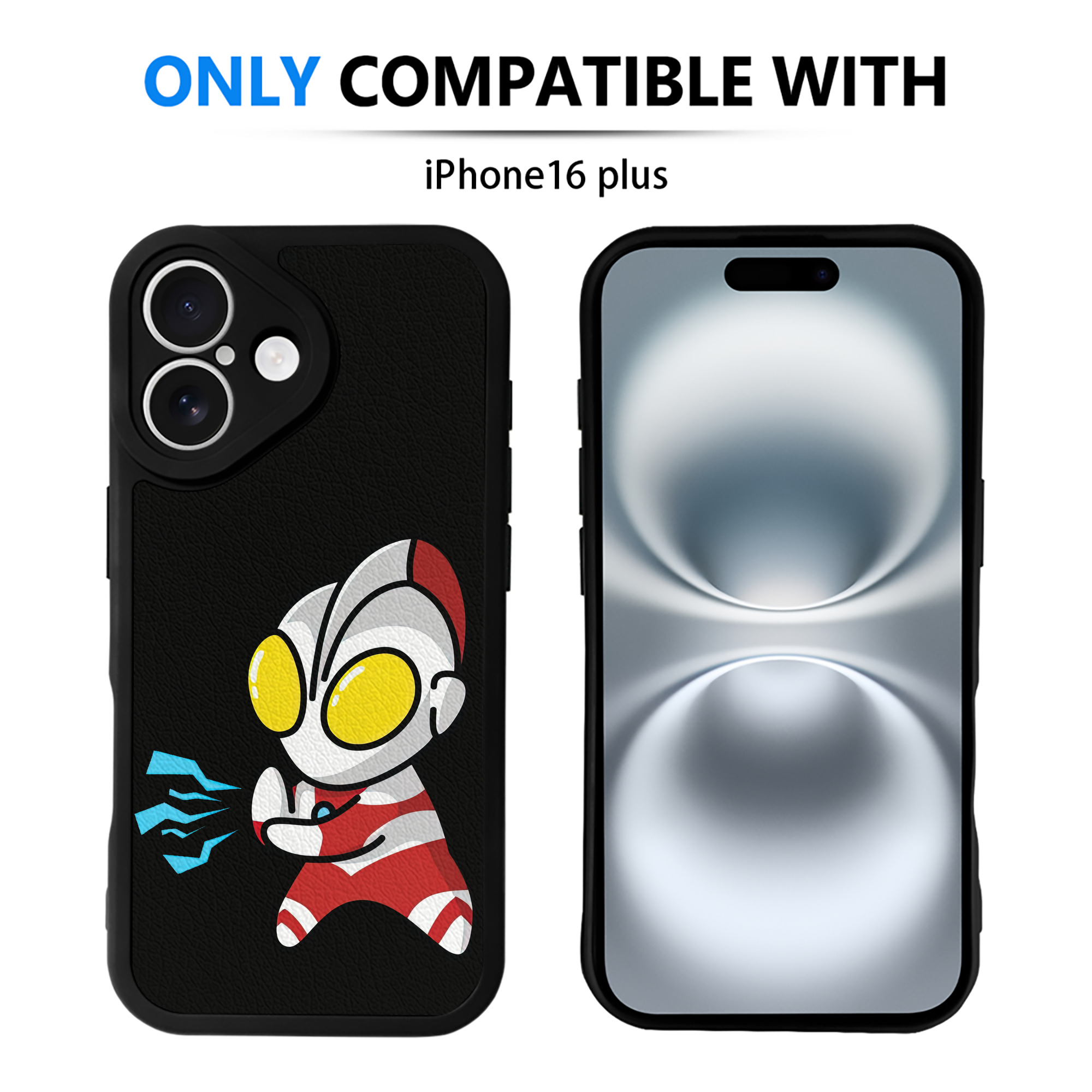 （画像用） ウルトラマン Ultraman 【iPhone 16シリーズ対応】シリコンスマホケース（レザー調） 材質：シリコン